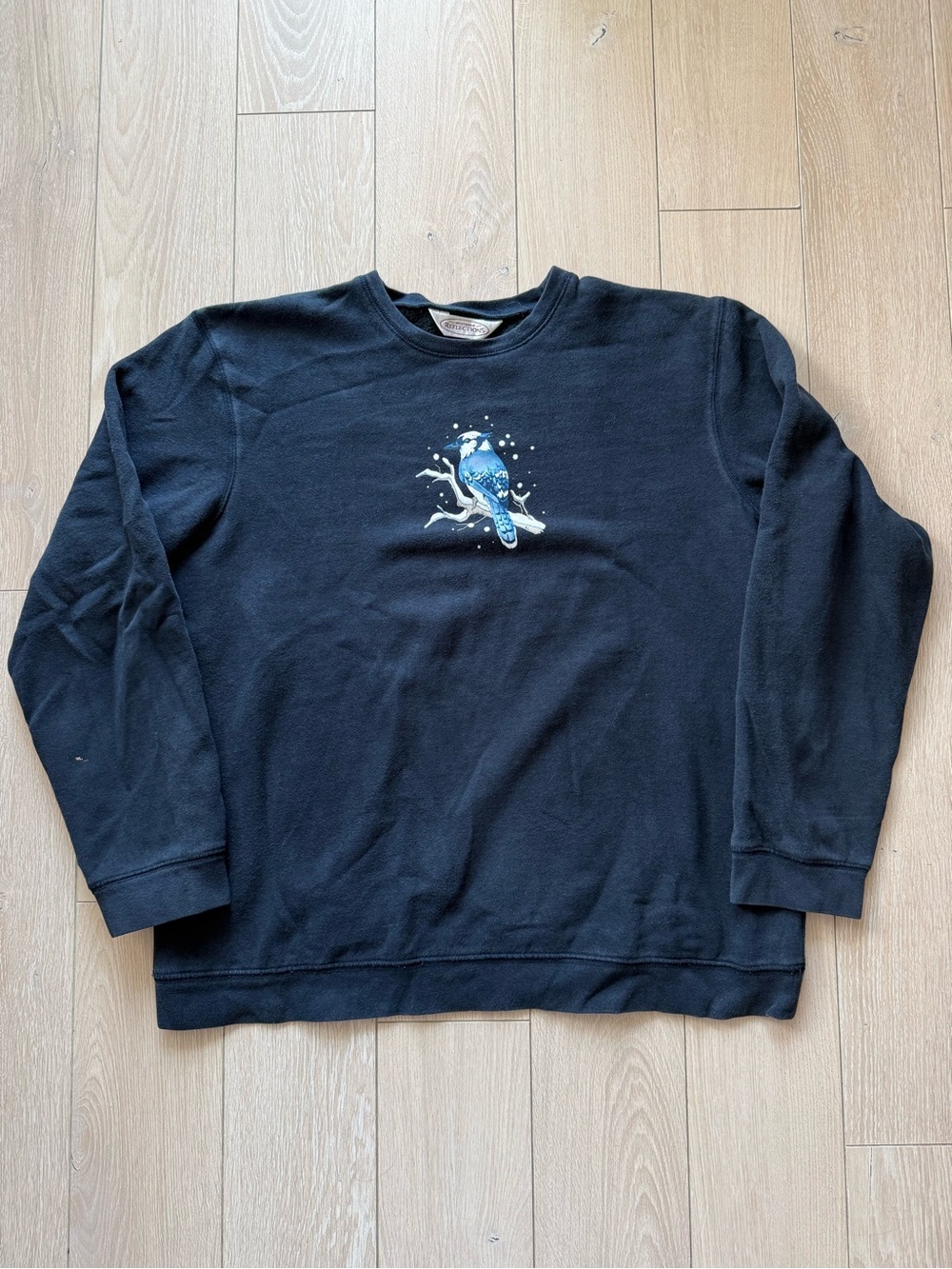 Vintage Northern Reflections Blue Jay Crew Neck Sweatshirt in Navy